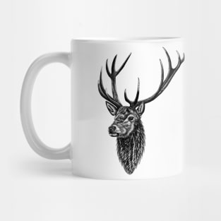 Red deer stag - ink illustration Mug